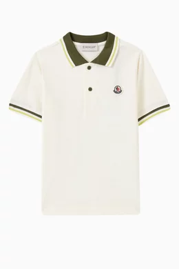 Buy Moncler Enfant Green Polo Shirt in Stretch Cotton For Boys Online Ounass UAE