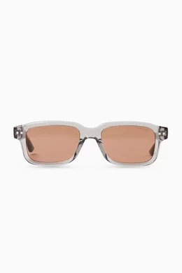 Buy Montblanc Grey Narrow Rectangular Sunglasses in Recycled Acetate For Men Online Ounass UAE