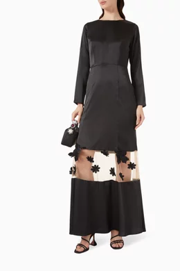 Embroidered maxi dress formal top