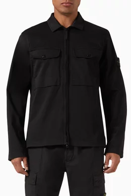 Stone island zip up overshirt discount