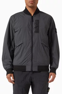 Buy Stone Island Black Bomber Jacket in Nylon Taffeta For Men Online Ounass UAE
