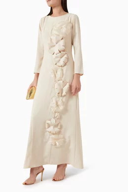 Embellished floral maxi dress deals