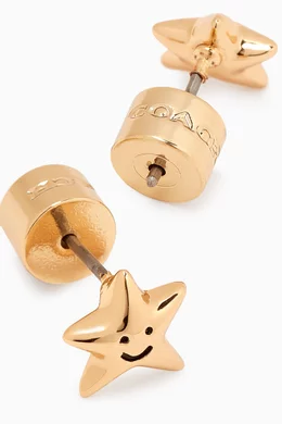 Buy Coach Gold Smile Star Stud Earrings in Gold pated Brass For Women Online Ounass UAE