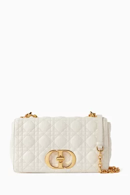 Buy Christian Dior Pre-Loved White Medium Caro Bag in Cannage