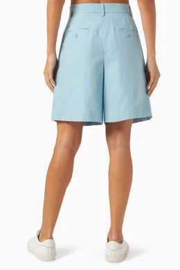 ショートパンツ Weekend Max Mara Bermuda blue in cotton and linen Cotton and linen Bermuda shorts, navy | Weekend Max Mara