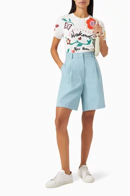 ショートパンツ Weekend Max Mara Bermuda blue in cotton and linen Buy Weekend Max Mara Blue Ecuba Bermuda Shorts in Cotton