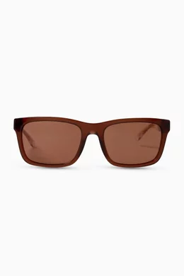 Buy Emporio Armani Brown D frame Sunglasses in Acetate For Men Online Ounass UAE