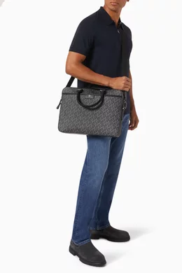 Buy Tommy Hilfiger Black Monogram Laptop Bag in Faux leather For Men Online Ounass UAE
