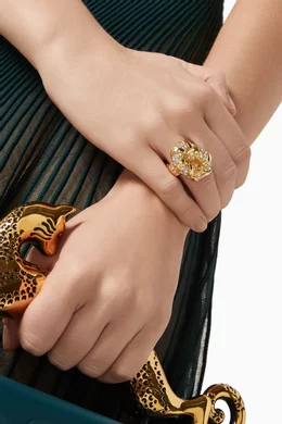 Buy Lanvin Gold Rhinestone Mélodie Ring in Brass For Women