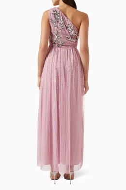 Maya one shoulder embellished maxi dress shop