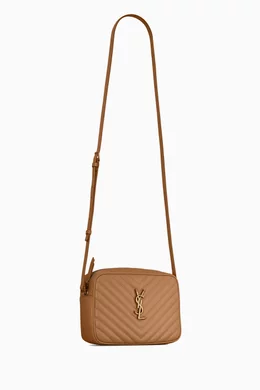 Buy SAINT LAURENT Brown Lou Camera Shoulder Bag in Quilted Leather