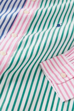 Buy Polo Ralph Lauren Multicolour Striped Fun Shirt in Cotton poplin For Boys Online Ounass UAE