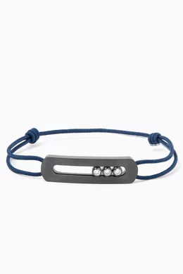 Buy Messika Black Move Titanium Diamond Cord Bracelet For UNISEX