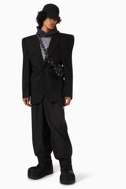 ●送料込●BALENCIAGA● Cut Away Boxy コート Balenciaga Cut Away Boxy Jacket in Black | FWRD