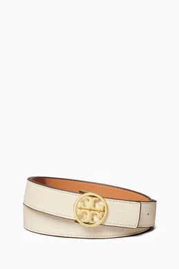 Buy Tory Burch White Miller Reversible Belt in Leather For  display picture 2