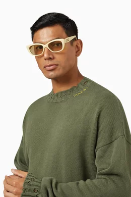 Buy Gentle Monster Yellow Unisex Amber Y5 Cat-eye Sunglasses  display picture 3