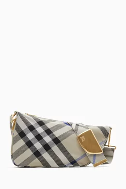 【関税&送料込】Burberry Shield Check Jacquard Messenger Bag Buy Burberry Neutral Medium Shield Messenger Bag in Burberry