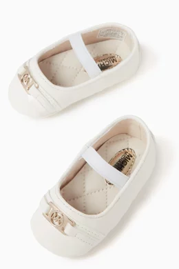 Buy Michael Kors Kids White Baby Nyomi Ballerina Shoes For Baby Girls Online Ounass UAE