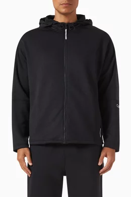 Buy Calvin Klein Performance Black Zip up Hoodie in Technical jacquard For Men Online Ounass UAE