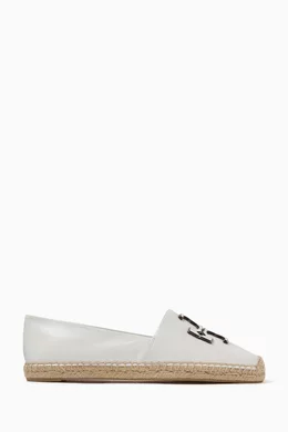 Buy Tory Burch White Eleanor Espadrilles in Leather For Women Online Ounass UAE