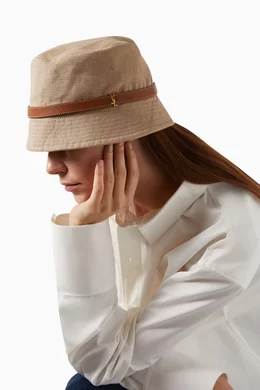 Buy SAINT LAURENT Neutral Cassandre Bucket Hat in Canvas For Women Online Ounass UAE