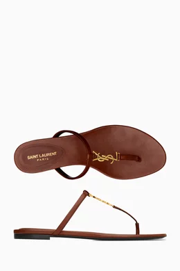 Buy SAINT LAURENT Brown Cassandra Slides in Leather For Women Online Ounass UAE