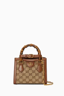 Buy Gucci Brown Diana Mini Tote Bag in Leather For Women Online Ounass UAE