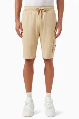 Buy Calvin Klein Jeans Neutral Cargo Jogger Shorts in Cotton terry For Men Online Ounass UAE