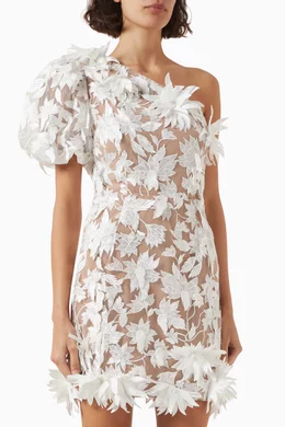 Buy Elliatt White Valentina One shoulder Mini Dress For Women Online Ounass UAE