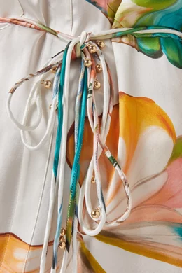 Buy Leo Lin White Elysia Papillon-print Shirt Mini Dress in