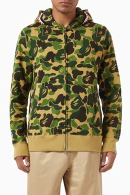 Buy A Bathing Ape Multicolour ABC Camo Shark Full Zip Hoodie