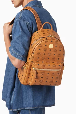 Buy MCM Brown Stark Side Studs Visetos Backpack in Coated canvas For UNISEX Online Ounass UAE