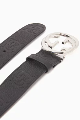 Gucci interlocked embossed belt discount