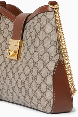 Buy Gucci Neutral Medium Padlock Shoulder Bag in GG Canvas For Women Online Ounass UAE