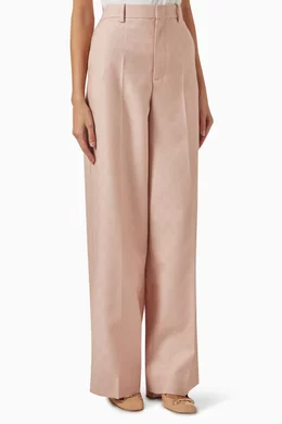 Buy Gucci Pink GG Jacquard Wide leg Pants in Wool For Women Online Ounass UAE