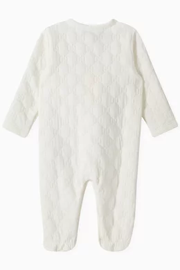 Buy Gucci White Double G Geometric Logo Onesie For Baby Boys Online Ounass UAE