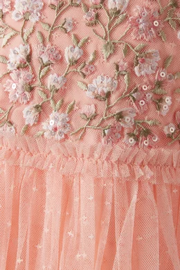 Embroidered recycled polyester tulle dress 2025