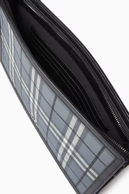 Buy Burberry Black Check Zip Pouch in Canvas For Men Online Ounass UAE