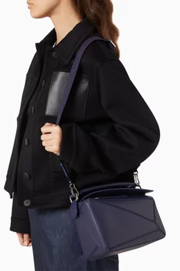 Blue loewe puzzle bag best sale