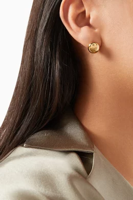☆大人気☆ LOEWE ANAGRAM PEBBLE EARRINGS Anagram Pebble sterling silver earrings in gold - Loewe