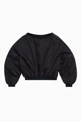 Buy Balenciaga Black Unisex Off Shoulder Bomber Jacket in