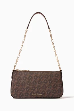 Buy Michael Kors Brown Medium Empire Chain Pochette Bag in Logo Canvas For Women Online Ounass UAE
