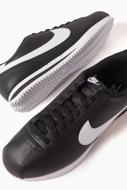 Buy Nike Black Cortez Sneakers in Leather For Men Online Ounass UAE