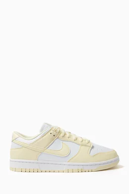 Buy Nike Yellow Dunk Low Sneakers in Leather For Women Online Ounass UAE
