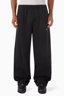 Buy Nike Black Solo Swoosh Joggers in Cotton fleece For Men Online Ounass UAE