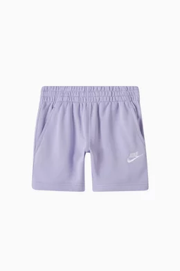 Logo Shorts in Cotton Blend Fleece Green