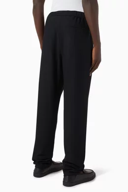 Buy Giorgio Armani Black Flat Front Pants in Stretch-fabric For