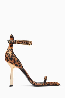 Buy Schutz Brown Ciara 100 Animal print Sandals in Leather For Women Online Ounass UAE