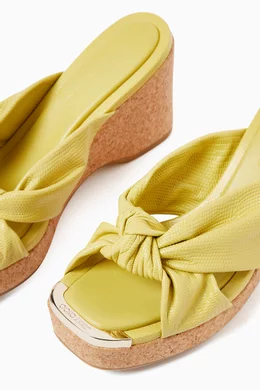 Yellow wedge heel shoes on sale