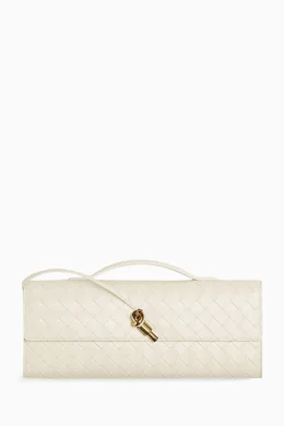 Buy Bottega Veneta White Long Clutch with Handle in Intrecciato Leather For Women Online Ounass UAE